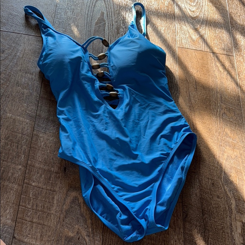 Bleu Rod Beattie Blue Plunge One Piece Swimsuit